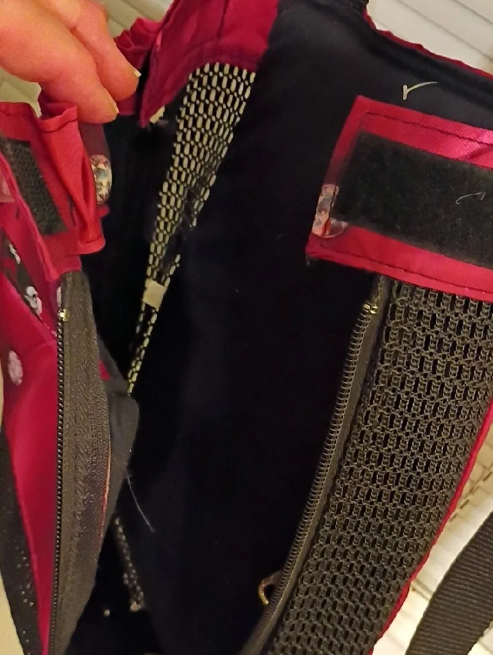 Red Quilted Pet Carrier Backpack